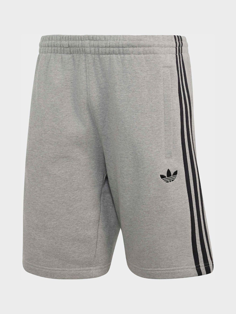 adidas Originals Grey/Black 3-Stripes Shorts - Image 6 of 6 adidas Originals Grey/Black 3-Stripes Shorts - Image 6 of 6