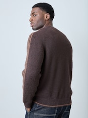 adidas Originals Brown 3S Knit Crew Neck Sweat Top - Image 3 of 6