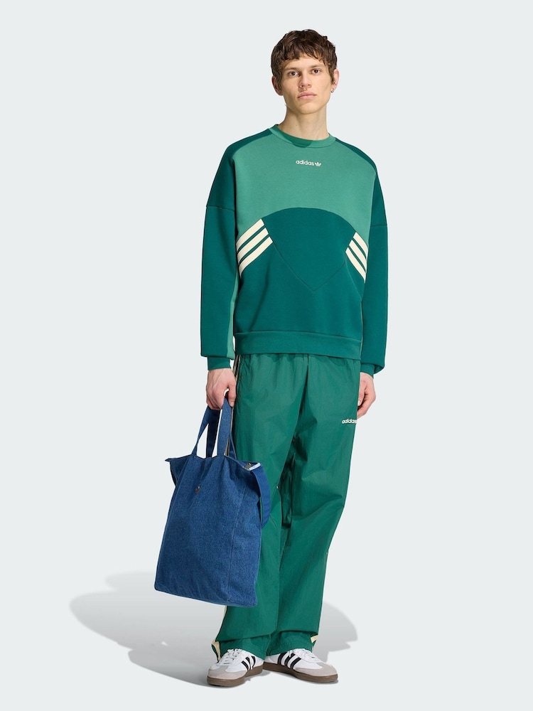 adidas Originals Green Cutline Crewneck Sweatshirt - Image 1 of 5 adidas Originals Green Cutline Crewneck Sweatshirt - Image 1 of 5