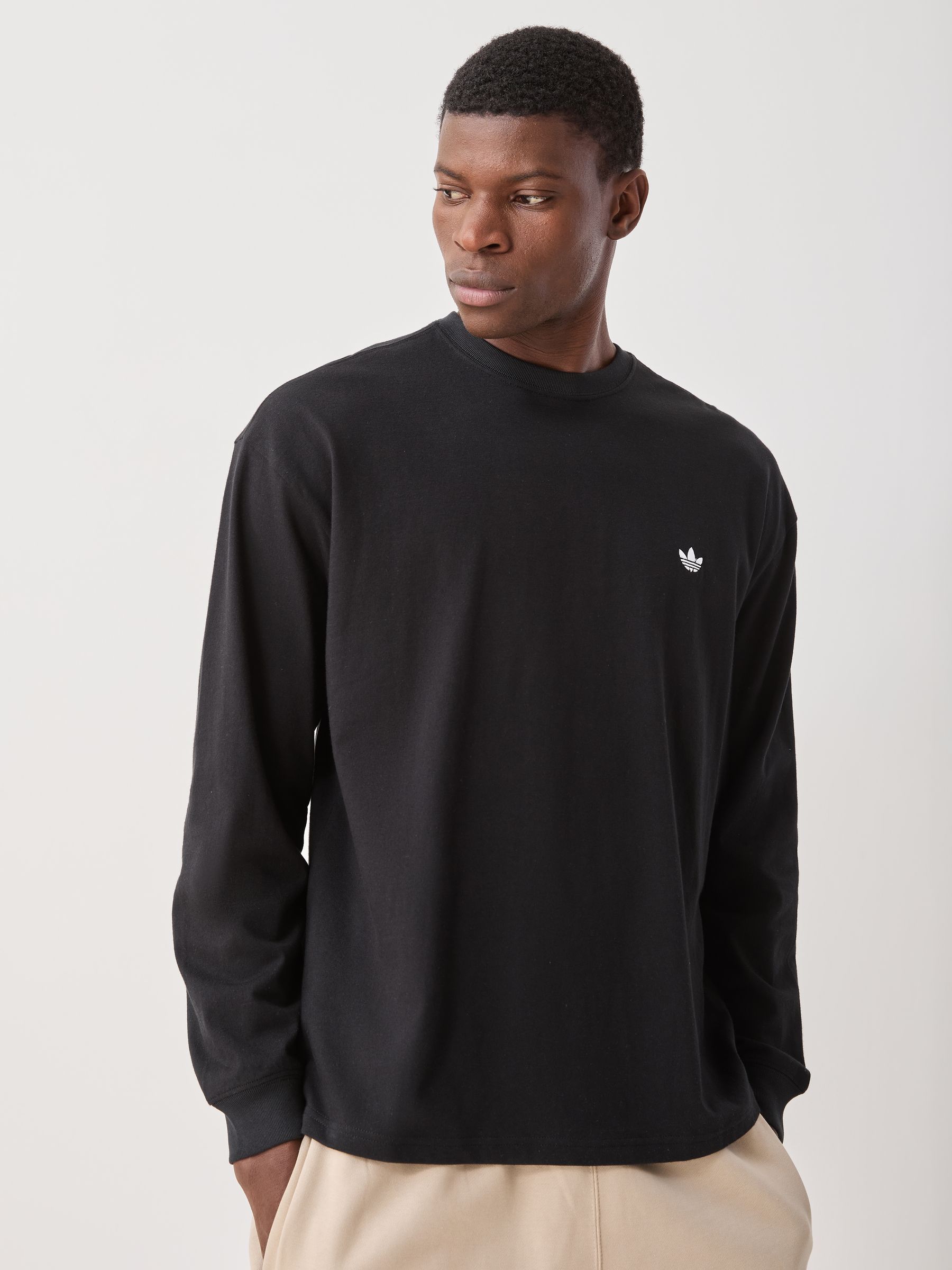 Buy adidas Originals Black Trefoil Essentials Longsleeve T-Shirt