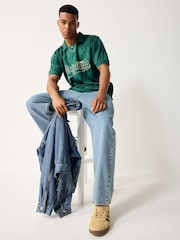 adidas Originals Green Jacquard Originals Football Shirt - Image 2 of 5