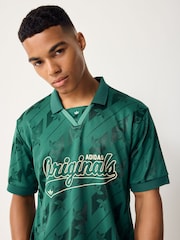 adidas Originals Green Jacquard Originals Football Shirt - Image 4 of 5