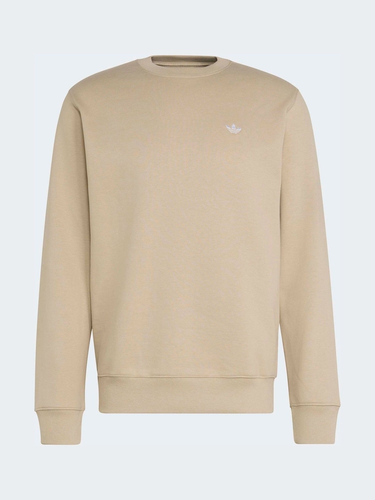 adidas Originals Beige Trefoil Essentials Crew Neck Sweat Top - Image 5 of 5 adidas Originals Beige Trefoil Essentials Crew Neck Sweat Top - Image 5 of 5