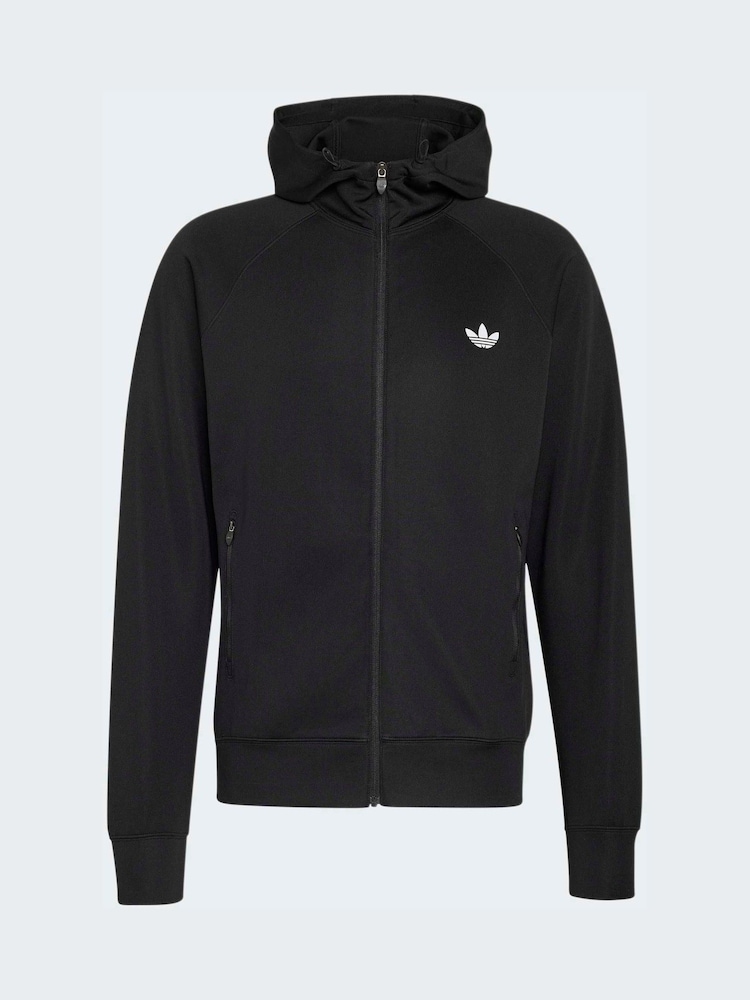 Чорний - adidas Originals Trefoil Essentials Spacer Fullzip Hoodie - Image 5 of 5