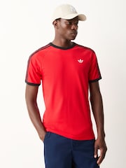 adidas Originals Red 3-Stripes T-Shirt - Image 1 of 5