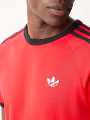 adidas Originals Red 3-Stripes T-Shirt - Image 4 of 5