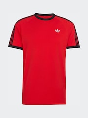 adidas Originals Red 3-Stripes T-Shirt - Image 5 of 5