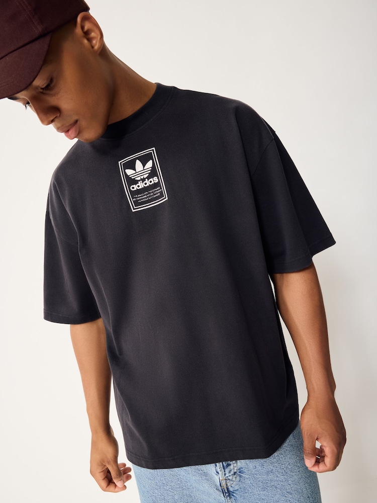 adidas Originals Black Elevtaed Gfx T-Shirt - Image 1 of 6 adidas Originals Black Elevtaed Gfx T-Shirt - Image 1 of 6