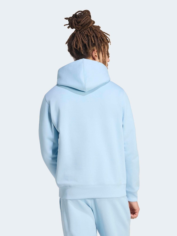 adidas Originals Light Blue Trefoil Essentials Hoodie - Image 2 of 6 adidas Originals Light Blue Trefoil Essentials Hoodie - Image 2 of 6