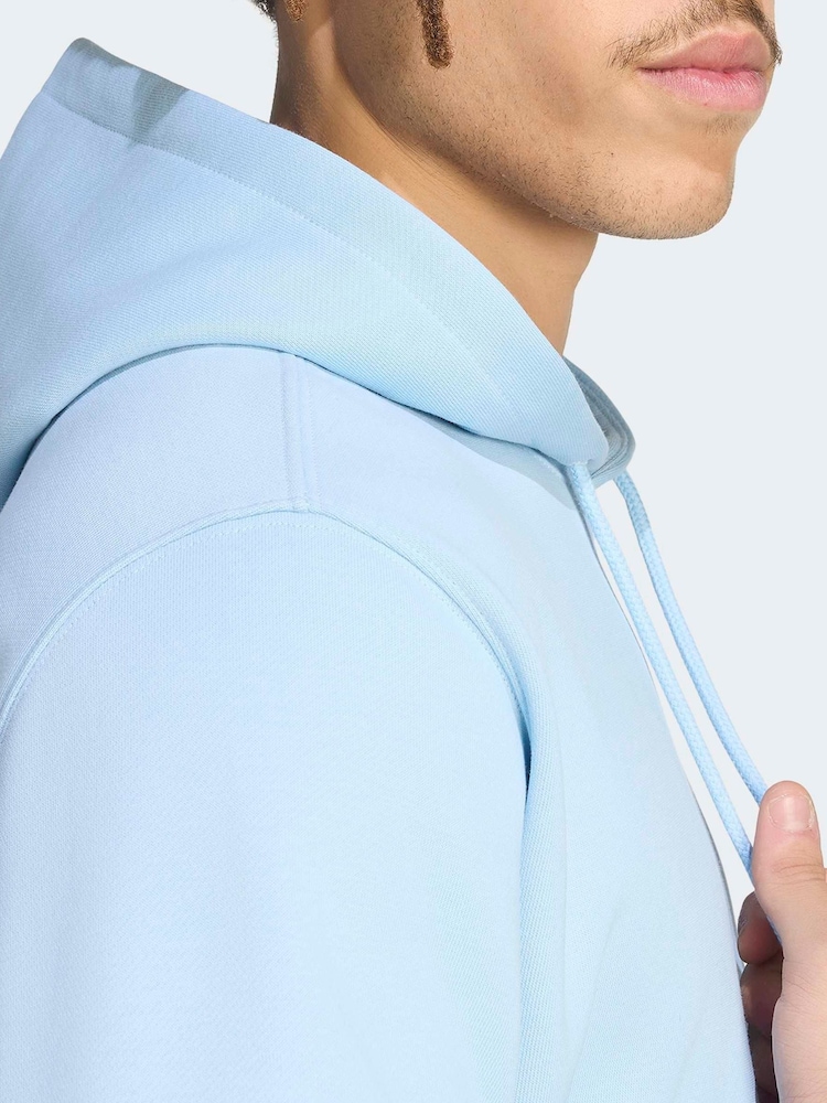 adidas Originals Light Blue Trefoil Essentials Hoodie - Image 5 of 5 adidas Originals Light Blue Trefoil Essentials Hoodie - Image 5 of 5