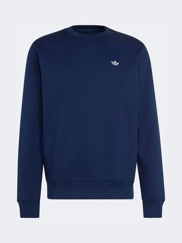adidas Originals Blue Trefoil Essentials Crew Neck Sweat Top - Image 5 of 5 adidas Originals Blue Trefoil Essentials Crew Neck Sweat Top - Image 5 of 5