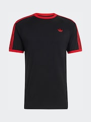 adidas Originals Black/Red 3-Stripes T-Shirt - Image 1 of 1