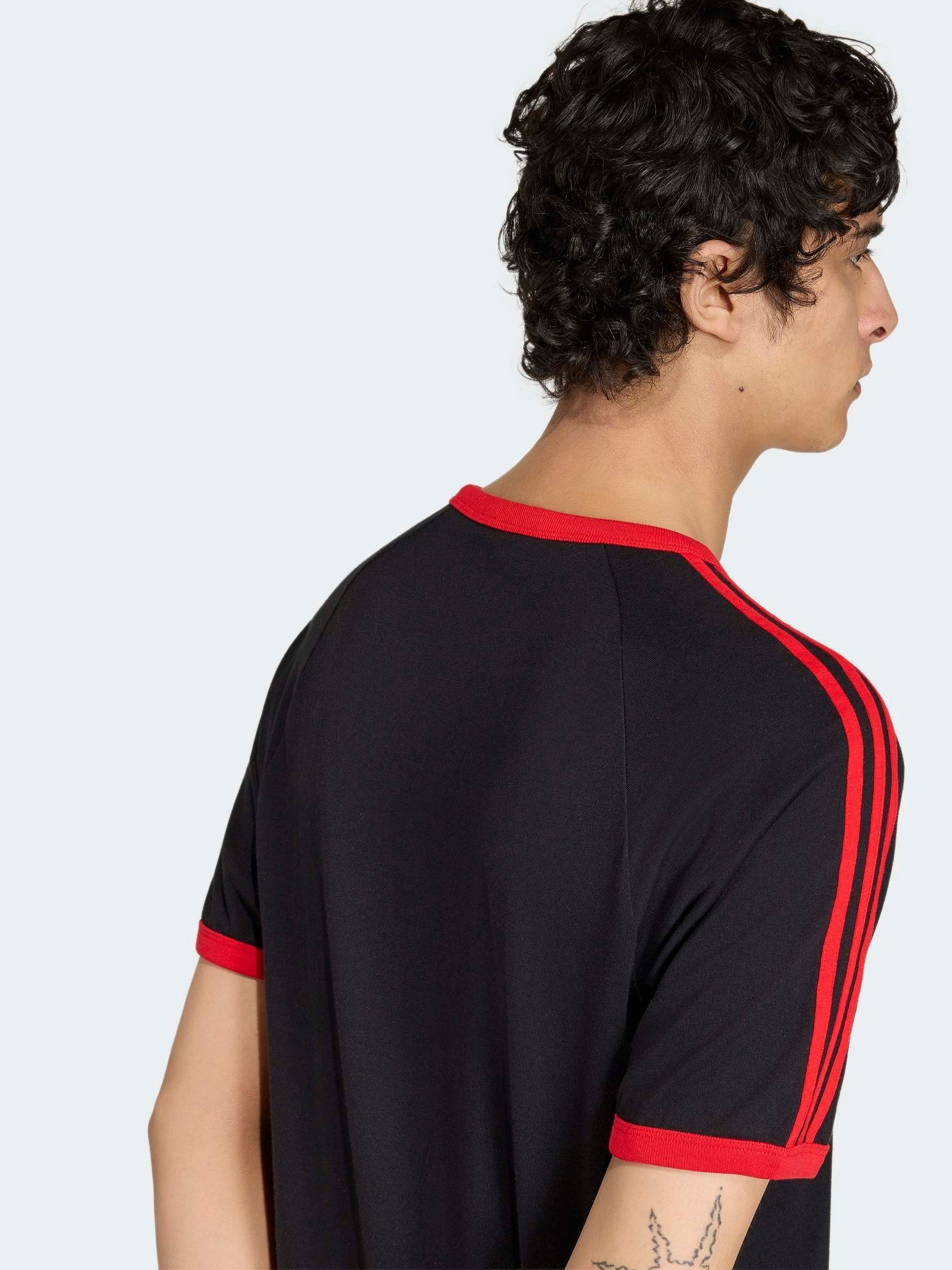Buy adidas Originals Black/Red 3-Stripes T-Shirt from Next India