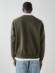 adidas Originals Green 3-Stripes Crew Neck Sweat Top - Image 2 of 5