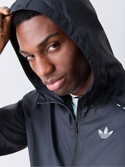 adidas Originals Black Tech Trefoil Essentials Windbreaker - Image 6 of 7