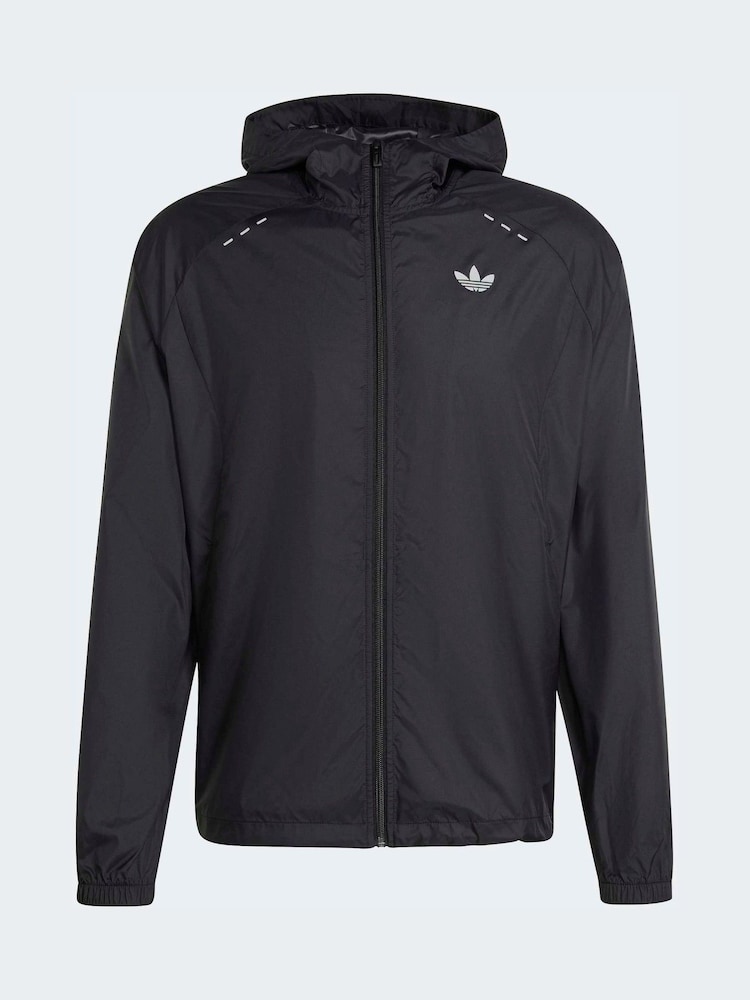 adidas Originals Black Tech Trefoil Essentials Windbreaker - Image 7 of 7 adidas Originals Black Tech Trefoil Essentials Windbreaker - Image 7 of 7