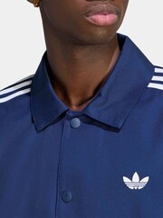 כחול  - adidas Originals 3 Stripes Coaches Jacket - תמונה 4 מתוך 6