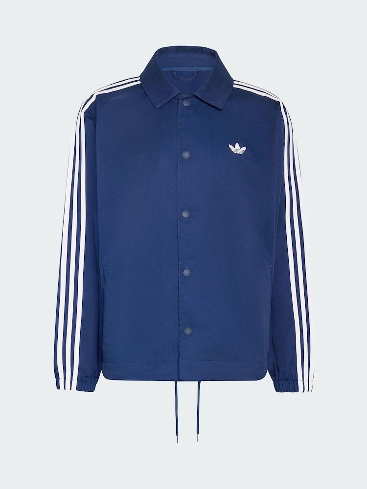 adidas Originals Blue 3 Stripes Coaches Jacket - Image 5 of 5 adidas Originals Blue 3 Stripes Coaches Jacket - Image 5 of 5