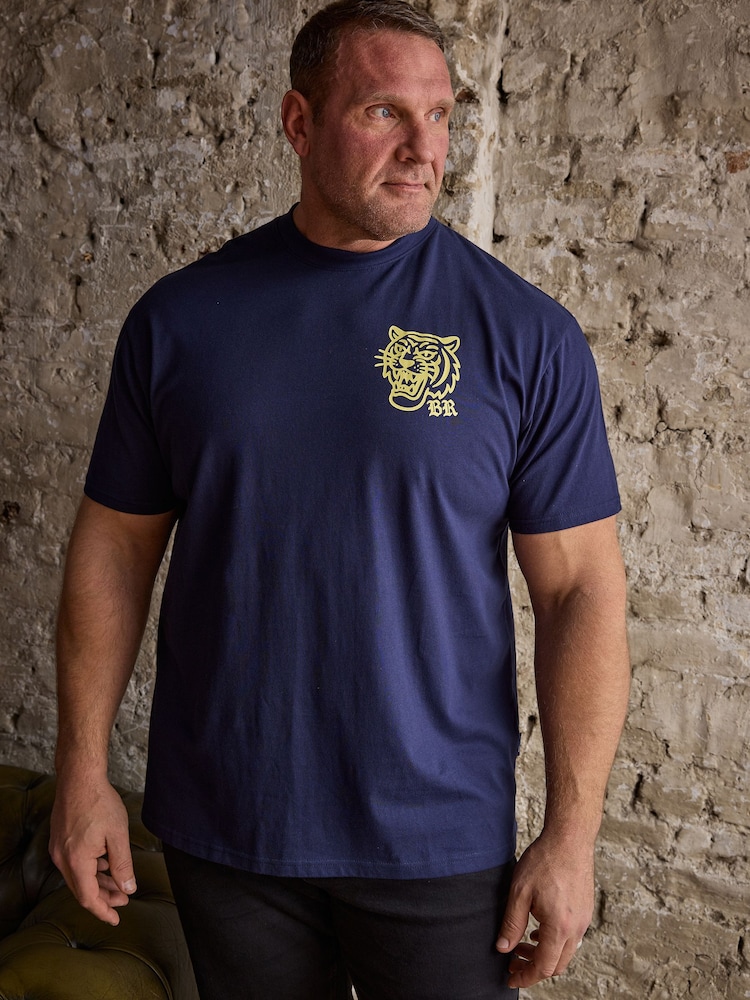 BadRhino Big & Tall Blue Tiger Star T-Shirt - Image 1 of 6