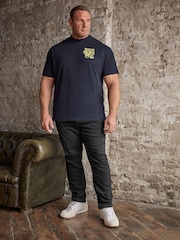 BadRhino Big & Tall Blue Tiger Star T-Shirt - Image 2 of 6