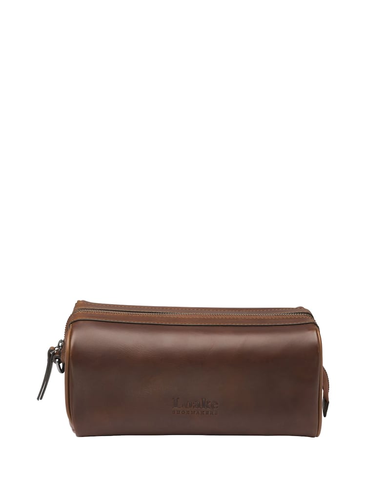 Loake Leather Brown Washbag - Image 1 of 2 Loake Leather Brown Washbag - Image 1 of 2