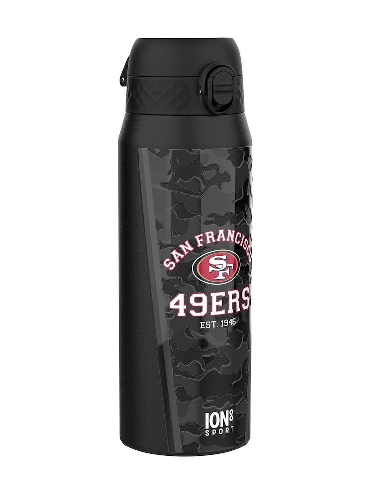 Ion8 Black NFL 49ers Insulated Steel Water Bottle 750ml - Image 1 of 6 Ion8 Black NFL 49ers Insulated Steel Water Bottle 750ml - Image 1 of 6