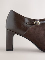 Chocolate Brown Forever Comfort® Round Toe Block Heel Buckle Detail Shoe Boots - Image 2 of 4