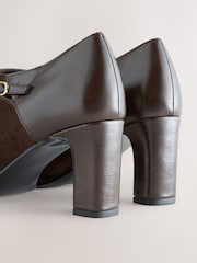 Chocolate Brown Forever Comfort® Round Toe Block Heel Buckle Detail Shoe Boots - Image 4 of 4
