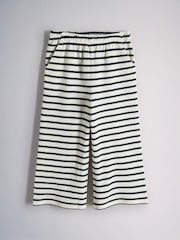 The Set Textured Jersey Sleeveless Bubble Top and Wide Leg Trousers Set Ecru/Navy Stripe - Image 4 of 6