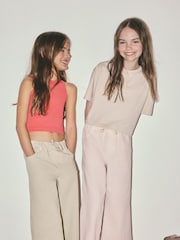 The Set 2 Pack Tie Waist Pull On Jeans Pink/Green - Image 4 of 6