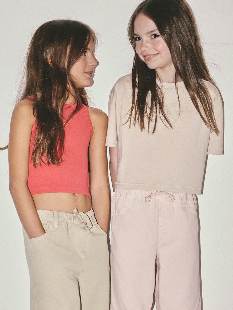 The Set 2 Pack Tie Waist Pull On Jeans Pink/Green - Image 6 of 6 The Set 2 Pack Tie Waist Pull On Jeans Pink/Green - Image 6 of 6