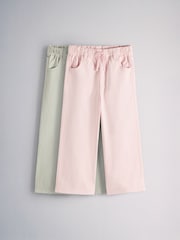 The Set 2 Pack Tie Waist Pull On Jeans Pink/Green - Image 7 of 11