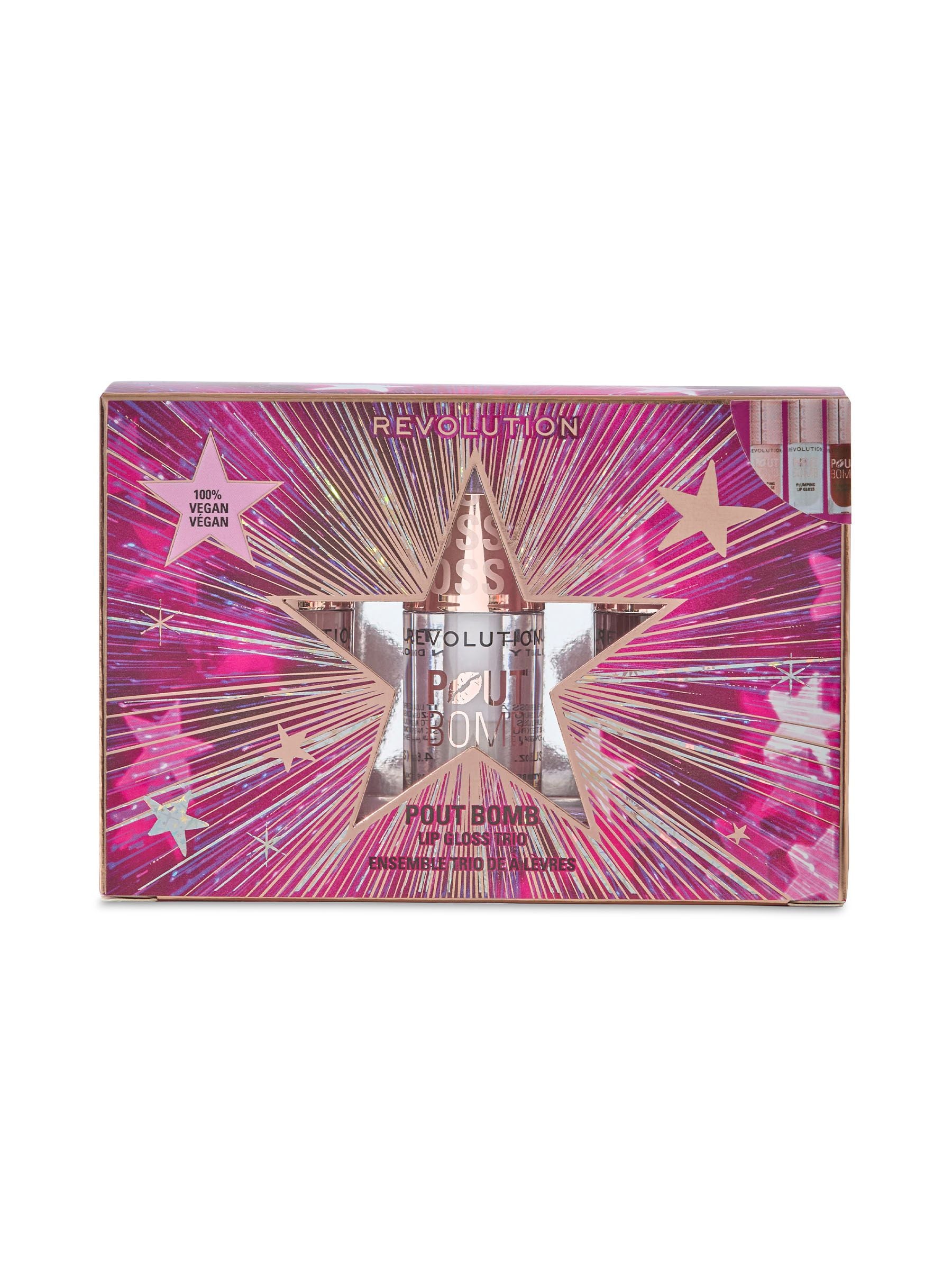 Revolution Pout Bomb Plumping Lip Gloss Trio Gift Set, 3 Full-Size Glosses with Hyaluronic Acid & Peptides, Vegan & Cruelty-Free - Image 2