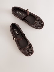 Chocolate Brown Heatseal Standard Fit (F) Mary Jane Shoes - Image 2 of 6