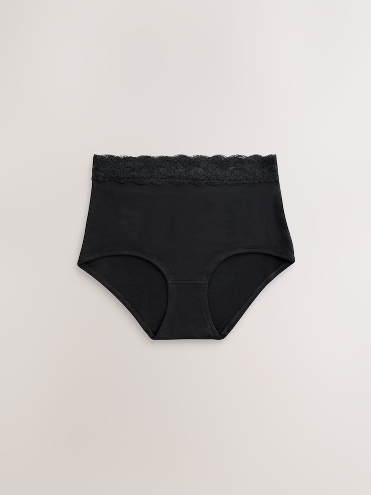 Schwarz - Stoma-Slips aus Baumwollspitze 4 er-Pack - Bild 2 von 4