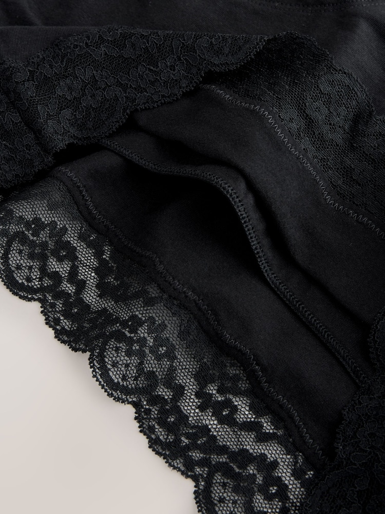 Schwarz - Stoma-Slips aus Baumwollspitze 4 er-Pack - Bild 4 von 4