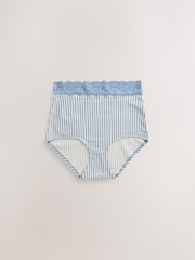 Floral Print Full Brief Ostomy Cotton Lace Stoma Knickers 4 Pack - Image 4 of 7