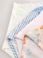 Floral Print Full Brief Ostomy Cotton Lace Stoma Knickers 4 Pack - Image 6 of 7