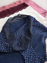 Black Floral/Berry Full Brief Ostomy Cotton Lace Stoma Knickers 7 pack - Image 10 of 11