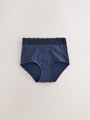 Black Floral/Berry Full Brief Ostomy Cotton Lace Stoma Knickers 7 pack - Image 2 of 11