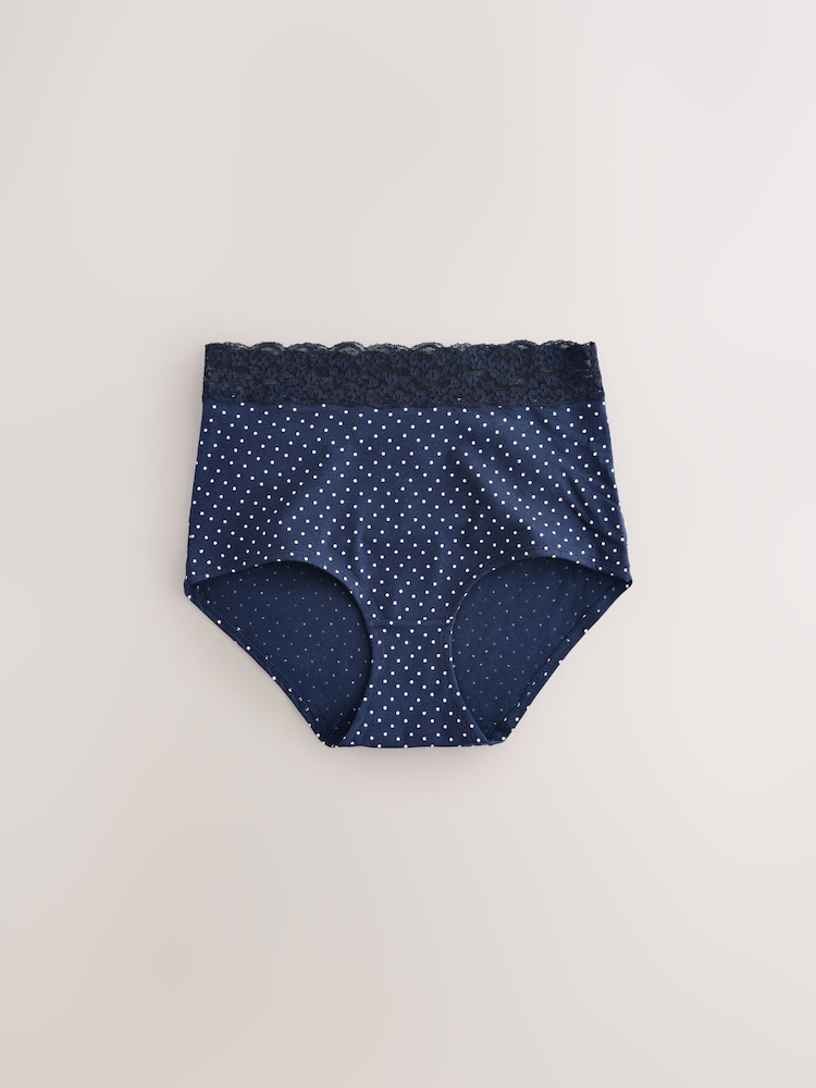 Black Floral/Berry Full Brief Ostomy Cotton Lace Stoma Knickers 7 pack - Image 2 of 11