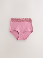 Black Floral/Berry Full Brief Ostomy Cotton Lace Stoma Knickers 7 pack - Image 6 of 11