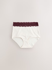 Black Floral/Berry Full Brief Ostomy Cotton Lace Stoma Knickers 7 pack - Image 7 of 11