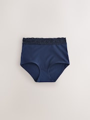 Black Floral/Berry Full Brief Ostomy Cotton Lace Stoma Knickers 7 pack - Image 8 of 11