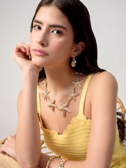 Aela Gold Tone Statement Starfish Collar Necklace - Image 1 of 3