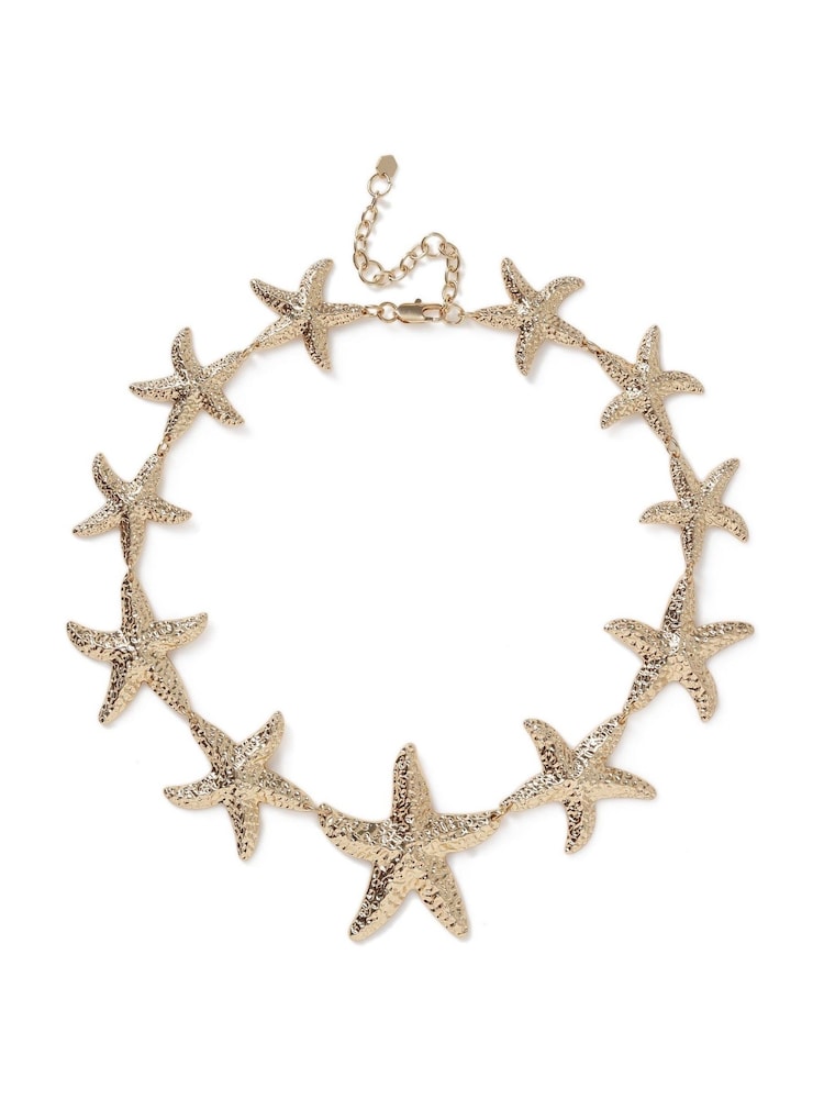 Aela Gold Tone Statement Starfish Collar Necklace - Image 2 of 3