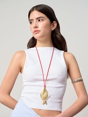 Aela Red Long Cord Fish Necklace - Image 1 of 3