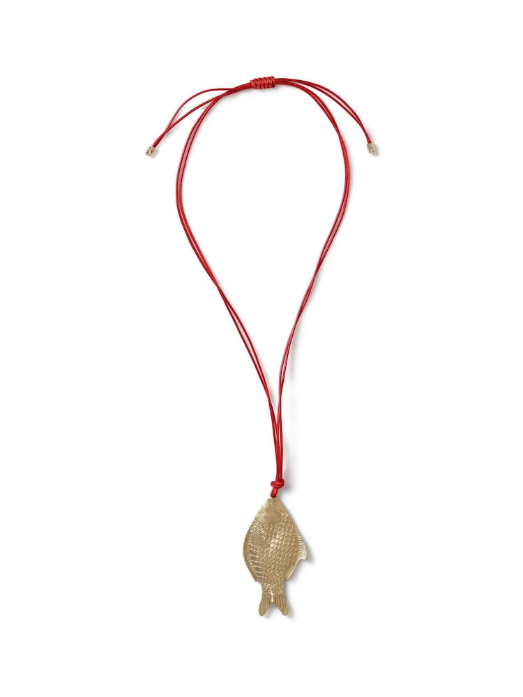 Aela Red Long Cord Fish Necklace - Image 2 of 3