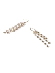 Aela Gold Tone Facet Bead Drop Earrings - Imaginea 4 din 4