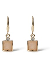 Aela Gold Tone Mini Square Drop Earrings - Imagen 1 de 2